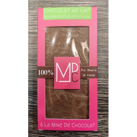 Tablette chocolat lait 33% Origine Madagascar