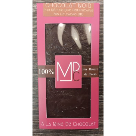 Tablette chocolat noir 74% BIO pur République Dominicaine