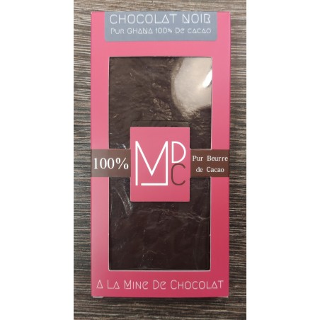 Tablette chocolat noir 100% Origine Ghana
